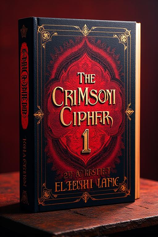 The book cover of 'The Crimson Cipher' by Eleanor Vance.